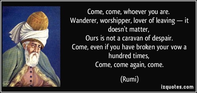 rumi pic and caravan come quote