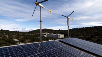 Hybrid solar/wind system, 2400W windturbines, 4000W solar modules, island Zirje, Croatia by Nenad Kajić / Veneko.hr