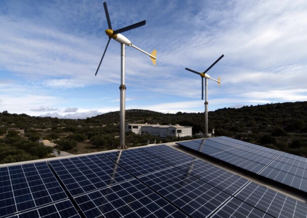 Hybrid solar/wind system, 2400W windturbines, 4000W solar modules, island Zirje, Croatia by Nenad Kajić / Veneko.hr