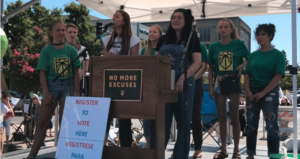 Youth speak at the Climate Strike in Santa Rosa on September 20, 2019.