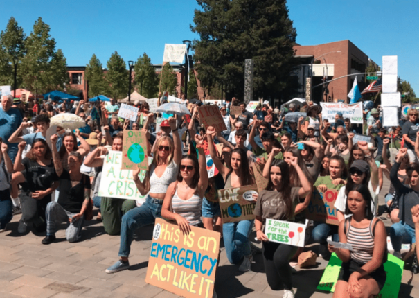 Youth speak at the Climate Strike in Santa Rosa on September 20, 2019