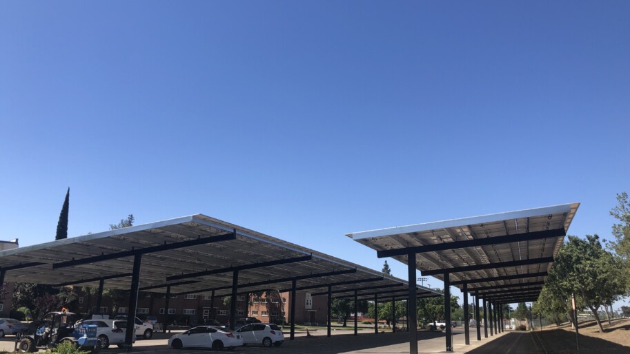 UOP now has solar carports in eight parking lots. -By Davis Harper