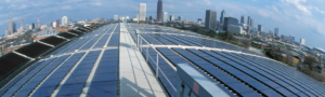 Solar panels on the w:Georgia Tech Aquatic Center by Georgia Tech Research Institute