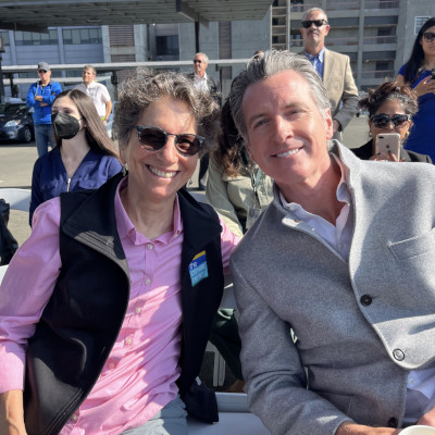 The Climate Center CEO Ellie Cohen and Governor Gavin Newsom