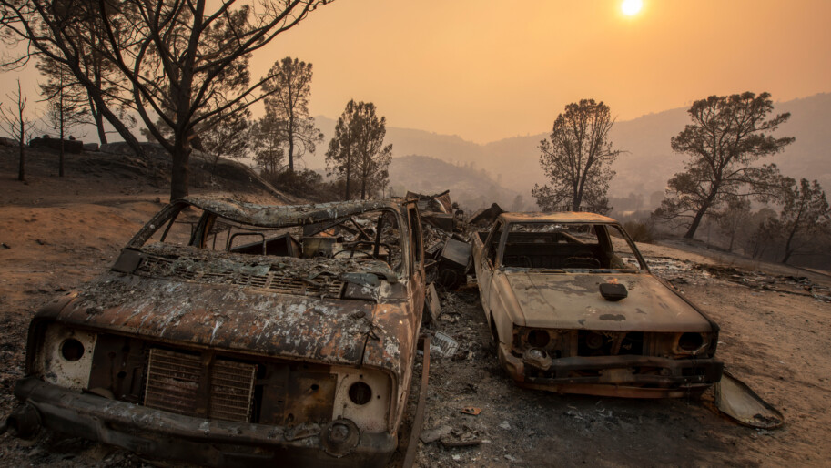 The ruins of vehicles and property on August 22, 2021 near Wofford Heights, California