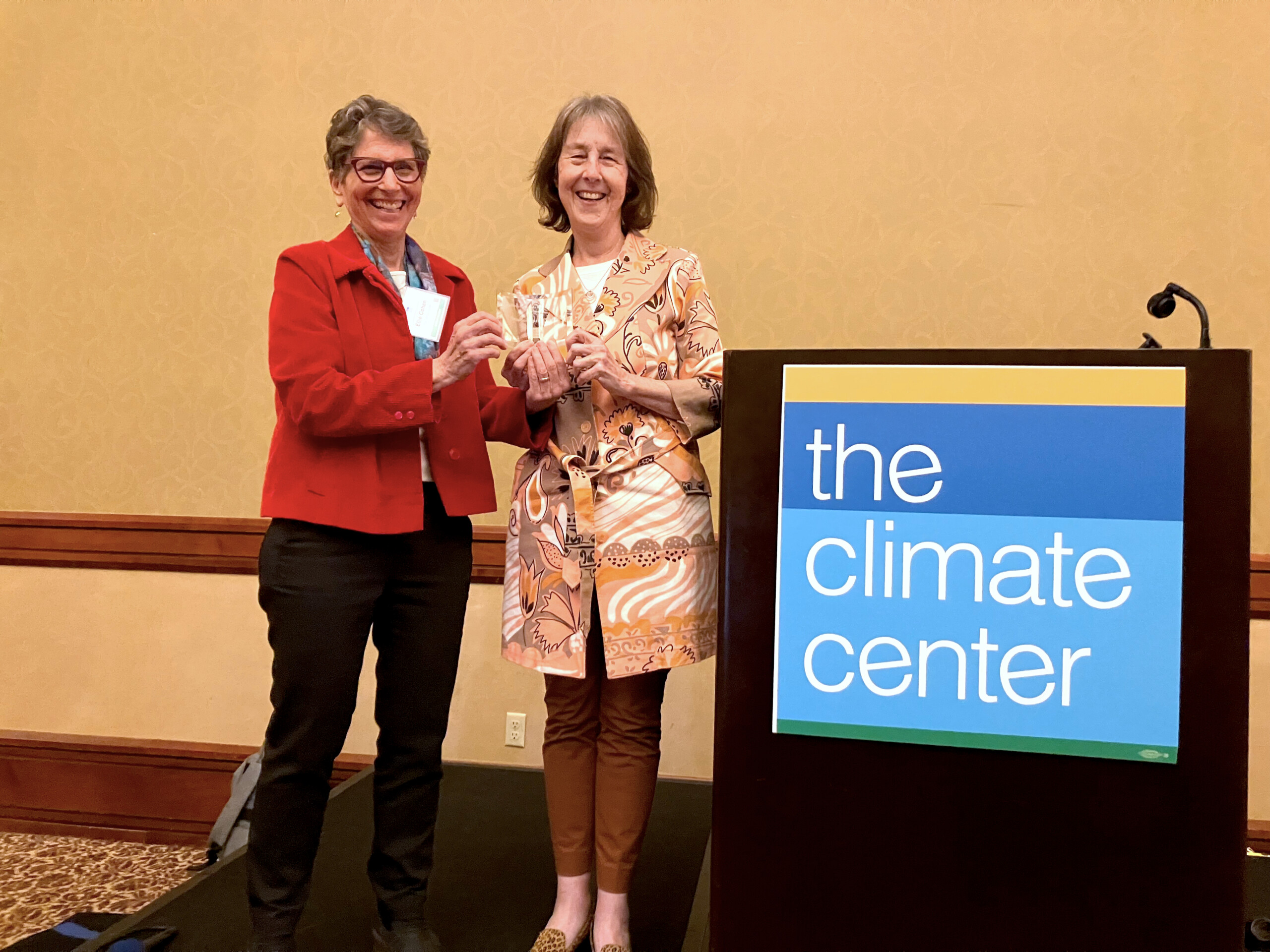 The Climate Center presents Senator Nancy Skinner with the inaugural ...