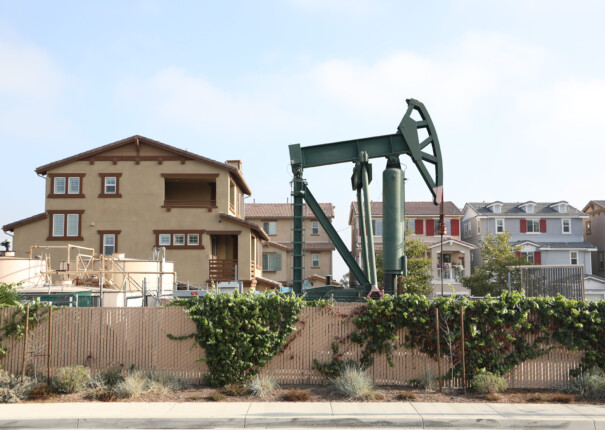 Oil drilling in a neighborhood. Photo by Tara Pixley.