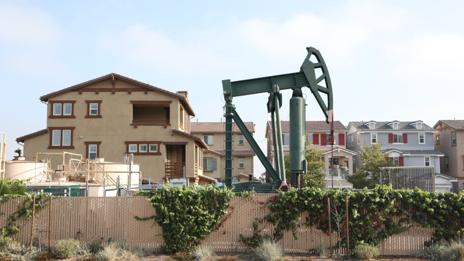 Oil drilling in a neighborhood. Photo by Tara Pixley.