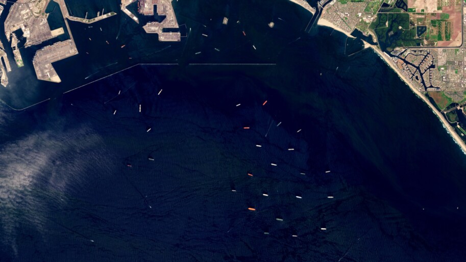 Oil tankers at the Port of Long Beach.