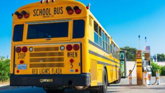 Electric school bus charging.